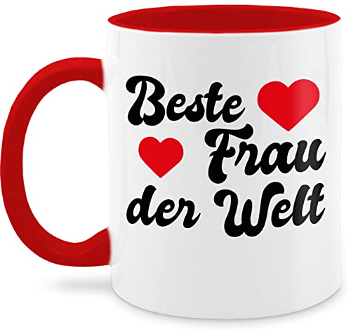 Tasse Tassen 325ml - Valentinstag Partner Freund & Freundin - Beste Frau der Welt Geschenk für Frauen Muttertag Weihnachten Geschenkideen - 325 ml - Rot - partnertasse valentinstagstassen von Shirtracer