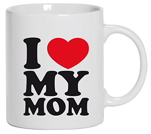 I LOVE MY MOM, Muttertag Kaffee Becher mit Motiv bedruckte Tasse Mug Kaffeebecher, Größe: onesize,Weiß von Shirtstreet24 Tassen