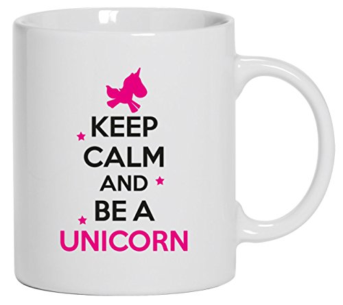 Keep Calm And Be A Unicorn, Einhorn Kaffee Becher mit Motiv bedruckte Tasse Mug Kaffeebecher, Größe: onesize,Weiß von Shirtstreet24 Tassen