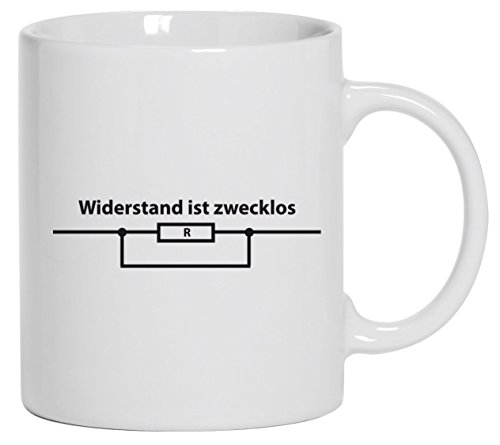 WIDERSTAND IST ZWECKLOS, Kaffee Becher mit Motiv bedruckte Tasse Mug Kaffeebecher, Größe: onesize,Weiß von Shirtstreet24 Tassen