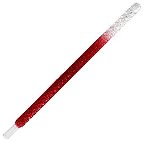 Shisha King® Shisha Glasmundstück 35cm | gedrehtes Mundstück aus Glas - Shishamundstück coole Farben im Unicorn Style (Rot) von Shisha King