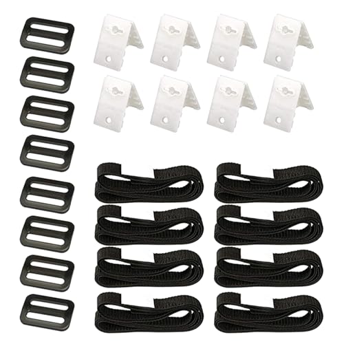 Pool Aufrollsystem Bänder - Haltebänder für Poolfolie Solarfolie - 8er Set Befestigungsbänder Und Klammern für Fahrbares Aufrollsystem - Witterungsbeständiges Material - für Poolplane & Abdeckung von Shitafe