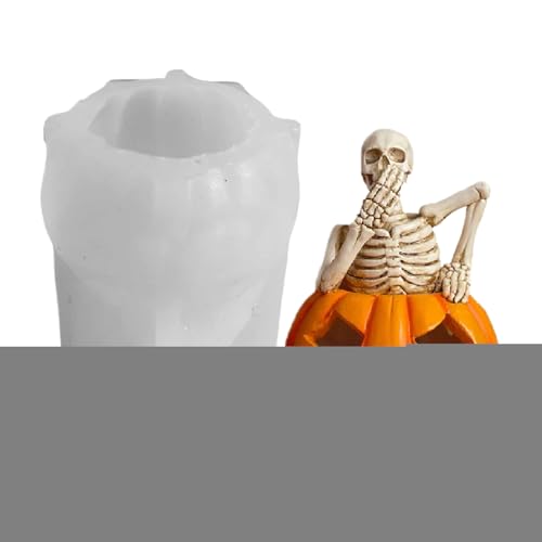 Shitafe 3-D Halloween Silikonschimmel, Harz-Kerzenformen für -Schädel, Silikonform Für Handgemachte Seifen Aromatherapie Kuchen Süßigkeiten Gespenstisch von Shitafe