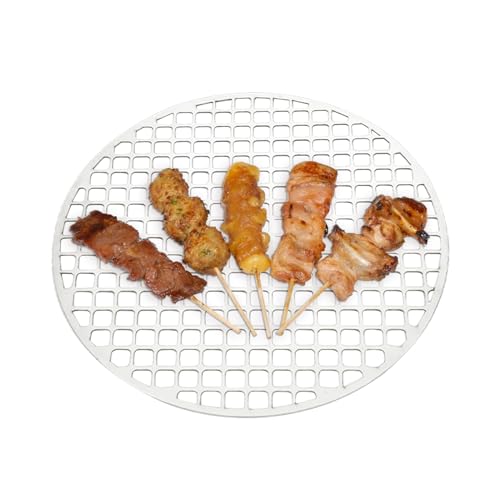 Shitafe Runder Grillrost Für Feuerstelle - Stahl Grillrost Mit Tragbarer Konstruktion - Zum Grillen Braten Pizza Und Camping von Shitafe