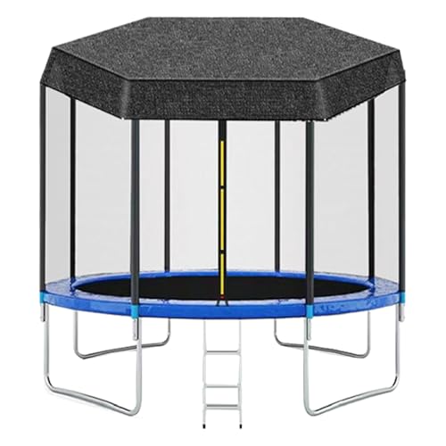 Trampolin Überdachung Abdeckung, Ø 183 244 305 366 427 cm Trampolin Sonnenschutz Abdeckung, UV-resistent & Belüftung, Sonnenschutznetz für 6/8 Stangen Trampolin von Shitafe