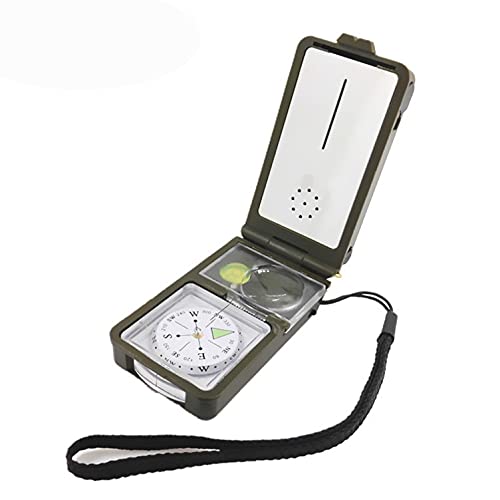 Shiwaki 10 in 1 Outdoor Multifunktions-Camping-?berlebenskompass mit Wasserwaage, Feuerstarter, Pfeifen, Kompass, Lineal, Reflektor, LED-Taschenlampe, Lupe, Thermometer, Hygrometer von Shiwaki