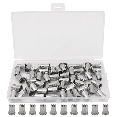 Shiwaki 50 STÜCKE M6 Typ Edelstahl Nietmutter Flachkopf Gewindeeinsatz Nietbuchse Nutsert M6 Installationswerkzeug für Zimmermannsarbeiten Shiwaki 50 STÜCKE M6 Typ Edelstahl Nietmutter Flachkopf Gewindeeinsatz Nietbuchse Nutsert M6 Installationswerkzeug für Zimmermannsarbeiten von Shiwaki