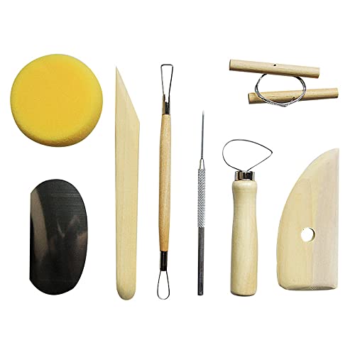 Shiwaki 8-teiliges Töpfer-Formwerkzeug-Set, Holz- und Metall-Töpferton-Modellierwerkzeug Komplettes Töpfer-Werkzeug-Set Anfänger-Keramik-Ton-Werkzeuge für Töpferwaren, Keramik-Skulptur-Design Shiwaki 8-teiliges Töpfer-Formwerkzeug-Set, Holz- und Metall-Töpferton-Modellierwerkzeug Komplettes Töpfer-Werkzeug-Set Anfänger-Keramik-Ton-Werkzeuge für Töpferwaren, Keramik-Skulptur-Design von Shiwaki