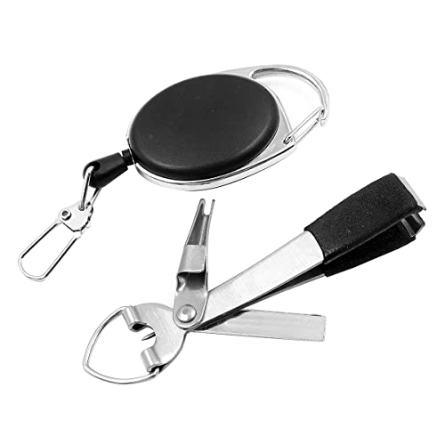 Shiwaki Fliegenfischen-Knotenbindewerkzeuge, Zinger Retractor Combo, Schnellbefestigungswerkzeug zum Angeln, Retractor, Multifunktions-Angelschnur von Shiwaki