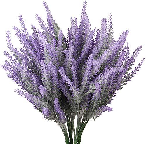 Shiwaki Künstliche Blumen, Lavendelstrauß, Violett, natürliche Simulationspflanze, zur Verschönerung Ihres Dekors, für Zuhause, Party, Hochzeit, Garten, Büro, Terrasse, Dekoration, Violett von Shiwaki