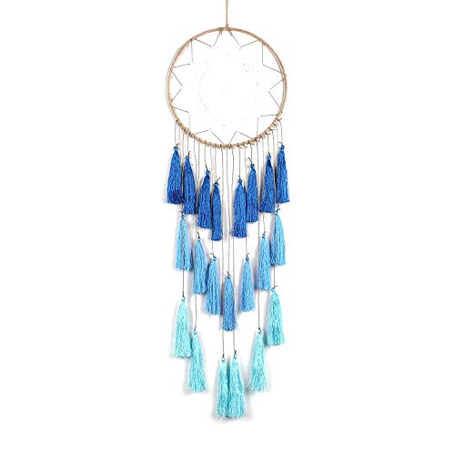 Shiwaki Makramee Traumf?nger für Schlafzimmer Quaste Wandbehang Handgemachte Traumf?nger Wohnkultur mit Ornament Craft Segen Segen (blau) von Shiwaki