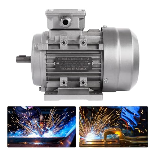 0.75KW 1400R/Min Elektromotor 380V 50Hz Freistehend Dreiphasen-Motor Kupfer-Elektromotor Profi 3-Satz-Elektromotor Mit Reiner Kupferspule FüR Ventilatoren Pumpen Werkzeugmaschinen Silber von Shiyinge