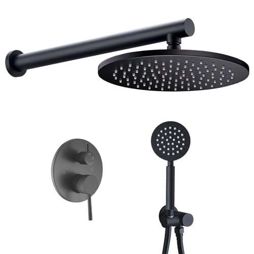 10 Zoll 25Cm Duschamatur Runder Duschset Duschstange Regendusche Unterputz Duscharmatur Kopfbrause Schwarzduschsystem Mit Handbrause Dusche MessingköRper Set Regenduschkopf Schwarz 10 Zoll 25Cm Duschamatur Runder Duschset Duschstange Regendusche Unterputz Duscharmatur Kopfbrause Schwarzduschsystem Mit Handbrause Dusche MessingköRper Set Regenduschkopf Schwarz von Shiyinge