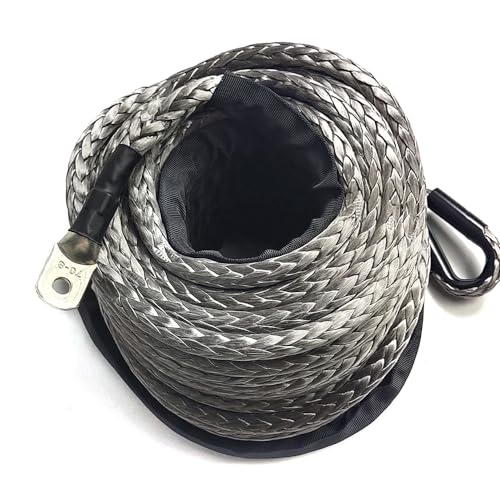 10Mmx30M 23809Lbs Kunststoffseil Seilwinde Windenseil Forstseil Offroad Synthetikse Synthetikseil Seil Winde Forst Synthetik Kunststoff Draht Seilfenst FüR 4WD GeläNdewagen WindenseilfüHrung Grau von Shiyinge
