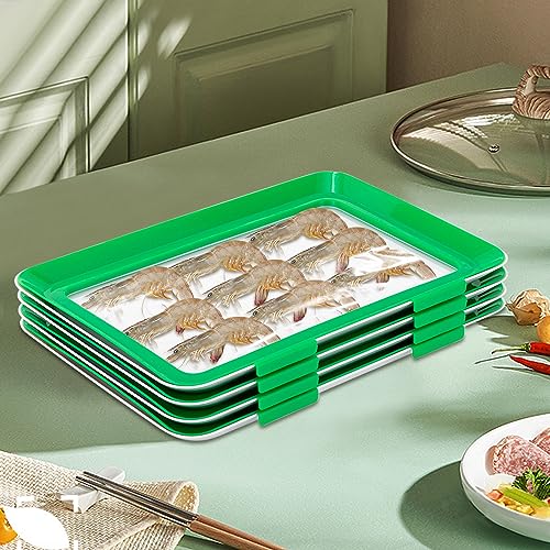 4 Pcs Konservierung Tablett Stapelbar Aufschnitt Box Frischhalte Dose Stapel BehäLter Lebensmittel Aufbewahrungsbox Kreatives Tray Storage Container FüR Wurst Gesunde Frisch Food GrüN 30*20Cm 4 Pcs Konservierung Tablett Stapelbar Aufschnitt Box Frischhalte Dose Stapel BehäLter Lebensmittel Aufbewahrungsbox Kreatives Tray Storage Container FüR Wurst Gesunde Frisch Food GrüN 30*20Cm von Shiyinge