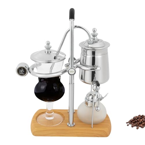 Antik Glassiphon Kaffeemaschine 4 Tassen Siphon Syphon Kaffeebereiter Vakuum Belgische Set Vacuum Coffee Maker Design Kaffeekanne Extraktionswerkzeuge für Handgebrühten Kaffee und Tees (Silber) von Shiyinge