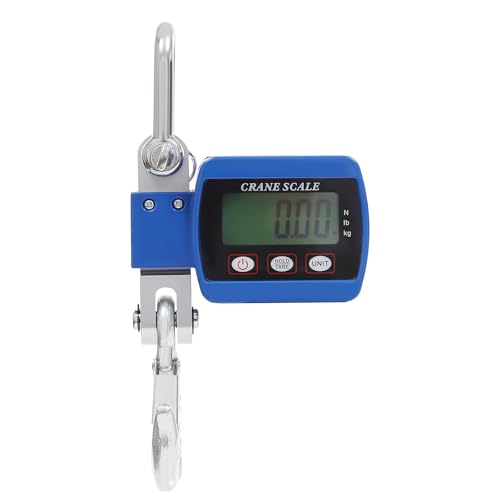 Digitale HäNgekranwaage Tragbare Mini-Kranwaage HäNgewaage Lcd-Bildschirm Crane Scale HD-LCD Maximale Belastbarkeit 300% F.S Für Materiallagern Stahl Rohstoffe Getreide-Industrie usw (Blau) von Shiyinge