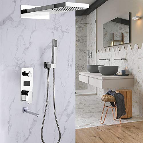 Duschsystem Regendusche Duschset Massage Duschpaneel Mit Handbrause Kopfbrause Unterputz Thermostat Duscharmatur Duschkopf Set Dusche Badezimmerwandmontage Regenduschemodern Wandmontage Silbrig Duschsystem Regendusche Duschset Massage Duschpaneel Mit Handbrause Kopfbrause Unterputz Thermostat Duscharmatur Duschkopf Set Dusche Badezimmerwandmontage Regenduschemodern Wandmontage Silbrig von Shiyinge