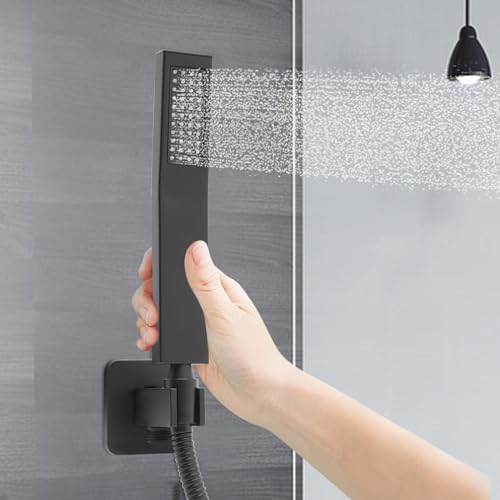 Handbrause Handbrausekopf Set Duschkopf Regendusche Wassersparende Duschbrause Wandanschluss Mit Schlauch Und Halter FüR Badezimmer Badewannen Duschen Messing Modern Rechteckige Matte Schwarz Handbrause Handbrausekopf Set Duschkopf Regendusche Wassersparende Duschbrause Wandanschluss Mit Schlauch Und Halter FüR Badezimmer Badewannen Duschen Messing Modern Rechteckige Matte Schwarz von Shiyinge