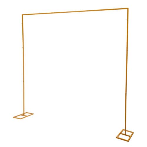 Hochzeitsbogen Eckig Einstellbar Hintergrundständer Metall Traubogen Hochzeit Hintergrundständer verstellbares Rohr und Vorhang-Hintergrund-Ständer-Set quadratischer Metallbogen 2.4X2.4M (Gold) von Shiyinge