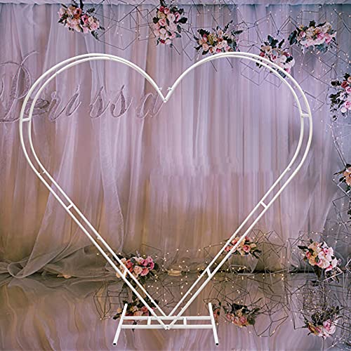 Hochzeitsbogen Metall Ballon Blumen Bogen Hochzeit Arch Stand Dekor Ballonbogen Traubogen Gestell StäNder Basisrahmen Hochzeits Hintergrund Deko Feier Party Event Dekoration Rahmen Herz Weiß 2.05M von Shiyinge