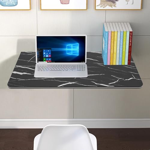 Klappbarer Wandschreibtisch Wandmontierter Klapptisch Wandtisch Schreibtisch Arbeitstisch Klappbar Esstisch Klappschreibtisch Computertisch für Schlafzimmer Wohnzimmer Arbeitszimmer (80*40cm Schwarz) von Shiyinge