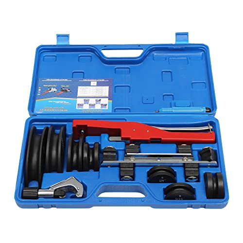 Manuelle Rohrbiegemaschine GeräT Handrohrbieger Bieger Satz Profi Manuell Set Biegungen FüR Kupferrohren Aluminiumrohren DüNnwandigen Edelstahlrohren Mit Tragetasche Rot Max 90° 6-22mm CT-999 von Shiyinge