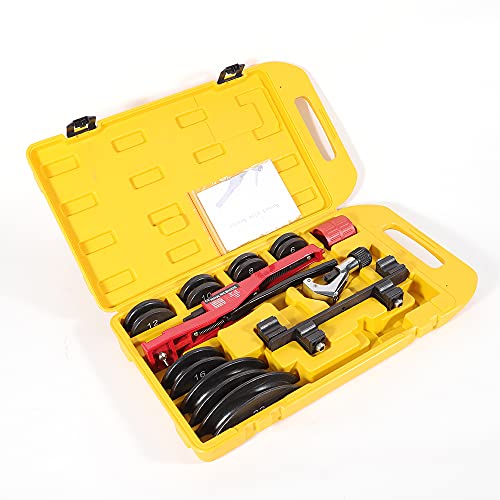 Manueller Rohrbieger RohrbiegegeräT FüR Metallrohr Edelstahlrohr Handrohrbieger Rohrbiegemaschine Einhand Biegemaschine Hydraulisch Set Manuelle Kupfer Kohlenstoffstahl Satz Mit Matrizen 6-22Mm von Shiyinge