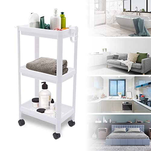 Shiyinge 3 Etagen Beweglich Rollwagen Regal Stand Gestell Wagen Aufbewahrungs Karren Ordnungs Mobiler Trolley Servierwagen Platzsparende FüR Bad BüRo KüChen Mit RäDer Haken Weiß 36 * 22.5 * 79.5Cm Shiyinge 3 Etagen Beweglich Rollwagen Regal Stand Gestell Wagen Aufbewahrungs Karren Ordnungs Mobiler Trolley Servierwagen Platzsparende FüR Bad BüRo KüChen Mit RäDer Haken Weiß 36 * 22.5 * 79.5Cm von Shiyinge