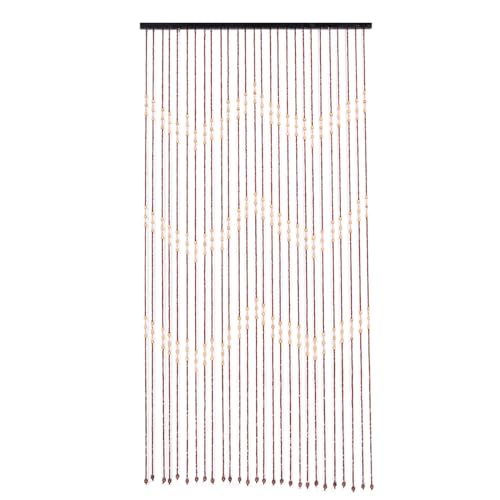Shiyinge 90X175Cm Holzvorhang TüRvorhang Fadenvorhang Insektenschutz Multifunktion TüR Perlen Studie Balkon HaustüR Dekor VorhäNge Bambus NatüRliche Raumteiler Polieren Retro Holz Farbe Wellenmuster von Shiyinge