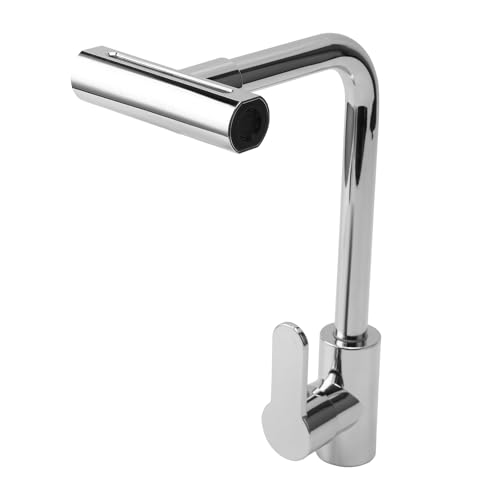 Küchenspüle mit 4-in-1-Wasserfall-Wasserhahn, Monoblock-Mischbatterie Heiß- und Kaltmischer hoher Bogen, Einhebelhebel 360 Grad drehbar Touch-On, Badezimmer Silber von ShkitAelling