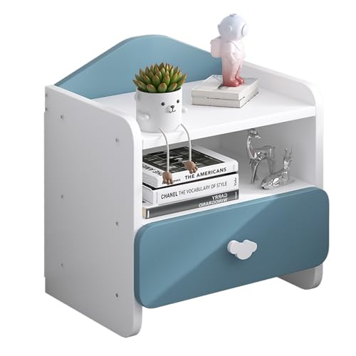 ShkitAelling Zeitgemäßer Nachtschrank mit USB-Charging - Blauer Beistelltisch mit Schublade & offenem Fach - Platzoptimierter Multifunktionstisch für Wohn- & Schlafzimmer ShkitAelling Zeitgemäßer Nachtschrank mit USB-Charging - Blauer Beistelltisch mit Schublade & offenem Fach - Platzoptimierter Multifunktionstisch für Wohn- & Schlafzimmer von ShkitAelling