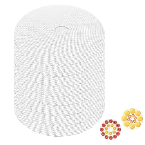 8 Stück Runde Silikon Dampfmatten, Antihaft Frucht Dehydrator Matten, Runde Silikon Dehydrator Blätter, Dampfgarer Netz Backmatte, Obst Dehydrator Matten, Wiederverwendbare Antihaft-Dampfmatte von Shnmin