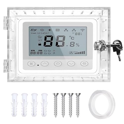 Thermostat-Schließkästen mit Schlüssel, Thermostat-Schließkasten, Großer Thermostatschutz, Transparente Abdeckung Schützt das Messgerät vor Beschädigung, Geeignet für Haus und Schlafzimmer Thermostat-Schließkästen mit Schlüssel, Thermostat-Schließkasten, Großer Thermostatschutz, Transparente Abdeckung Schützt das Messgerät vor Beschädigung, Geeignet für Haus und Schlafzimmer von Shnmin
