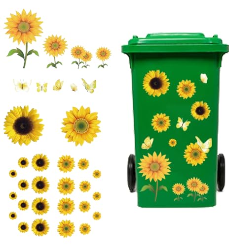 31 Stück Mülltonnenaufkleber wetterfest sonnenblumen deko mülltonnenaufkleber Selbstklebender Sonnenblumen wasserfeste aufkleber für Wand Tür Mülleimer Kühlschrank 31 Stück Mülltonnenaufkleber wetterfest sonnenblumen deko mülltonnenaufkleber Selbstklebender Sonnenblumen wasserfeste aufkleber für Wand Tür Mülleimer Kühlschrank von ShnminEU