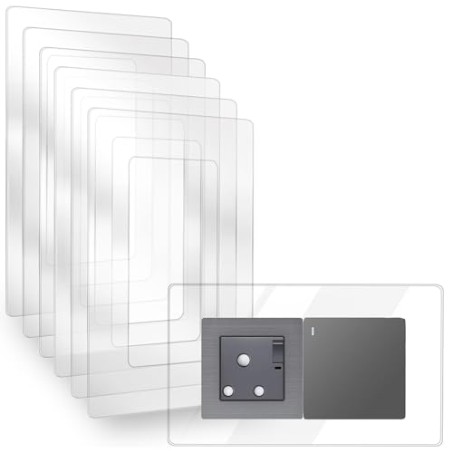 ShnminEU Lichtschalter Schutz für Wand 6 Stücke Transparenter Tapetenschutz für 2-fach Steckdose und Lichtschalter Tapetenschoner passend für jedes Schalterprogramm von ShnminEU