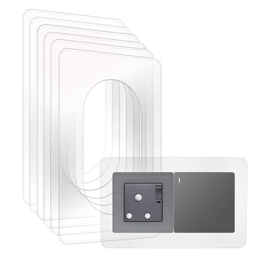 ShnminEU Lichtschalter Schutz für Wand 6 Stücke Transparenter Tapetenschutz für 2-fach Steckdose und Lichtschalter Tapetenschoner passend für jedes Schalterprogramm ShnminEU Lichtschalter Schutz für Wand 6 Stücke Transparenter Tapetenschutz für 2-fach Steckdose und Lichtschalter Tapetenschoner passend für jedes Schalterprogramm von ShnminEU