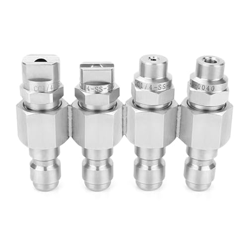 Auslaufsichere Hochdruckreiniger-Düse, 4 GPM, 25 % Hochdruckbeständigkeit, geschweißter Stahl, 6,35 mm Schnellverbindungsarmaturen, J-Griff, Edelstahldüse von Shntig