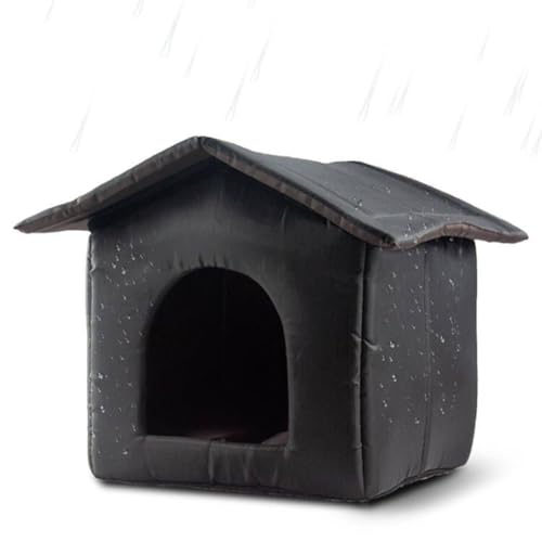 Haustierbett Haus Wasserdicht Outdoor Haustier Haus Nest für Katze und Kleine Hunde Warme Höhle Schlafnest Bett Schwarz von Shntig