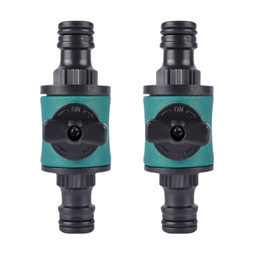 Schnellanschlusskupplung, Absperrventile, ABS-Durchflusskontrolle, Verbindungsstück für Gartenschlauch, Bewässerungssysteme, Wasserleitung, 2 Stück, Flüssigkeitsregelventile für Bewässerung von Shntig