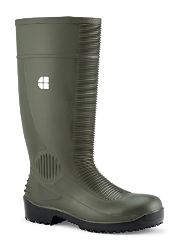 Shoes for Crews BASTION – Wasserfester Sicherheits-Gummistiefel aus PVC, S4, gepolsterte Einlegesohlen, rutschhemmende, atmungsaktiv, 40 cm hoch – für Damen und Herren von Shoes for Crews