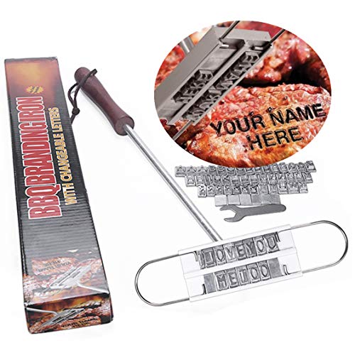 Shogpon BBQ Grill-Brandeisen mit Austauschbaren Buchstaben Barbecue Fleisch-Branding Grillzubehör für Vatertagsgeschenk Barbecue Liebhaber von Shogpon