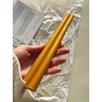 Ein Paar Elegante Bienenwachskerzen, 100% Reines Bienenwachs, 2Er-Pack Honigkerzen, Lange Tafelkerzen, Tropffreie Tafelkerzen von ShokunManufacture