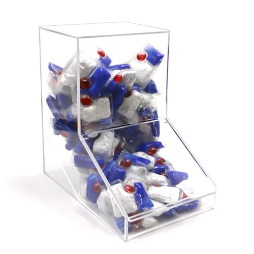 Shonmogar Acryl-Geschirrspüler-Pod-Halter mit 2 Deckeln, wandmontierte Süßigkeiten-Wäschekapsel-Aufbewahrung, transparenter Küchenbehälter unter der Spüle von Shonmogar