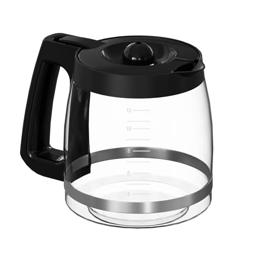 12 Tassen Kaffeemaschine Glaskaraffe Ersatz Kompatibel mit Hamilton Beach Kaffeemaschine Modellen 46310, 49976, 49350, 49980R, 49980A, 49980Z, 49983, 49618, 46300, 49966, 1 Packung von Shonshon