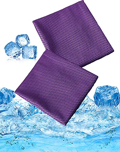2 Stück Kühlendes Handtuch in Lila, Cooling Towel Mikrofaser Sporthandtuch für Hals/Körper, Schnell Saugfähig Kühltuch für Sport/Fitness/Gym/Yoga/Golf, Kreatives Produkt Ice Towel(100x30CM/40" x 12") von Shonye