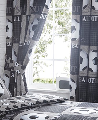 Shoot Fußball Vorhänge 168 x 183 x 0,1 cm (66" x 72" Drop) Polyester, grau von Shoot