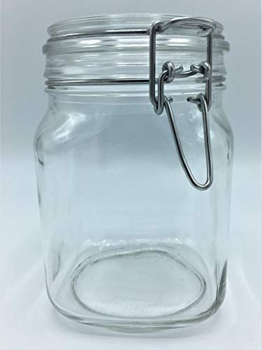 Shop of Wonder© │ 2 x Bügelglas 1 Liter mit Verschluss │ ideal geeignet zum luftdichten Konservieren │ universell einsetzbar als Weckglas, Einmachglas, zum Konservieren und zum Aufbewahren von Shop of Wonder
