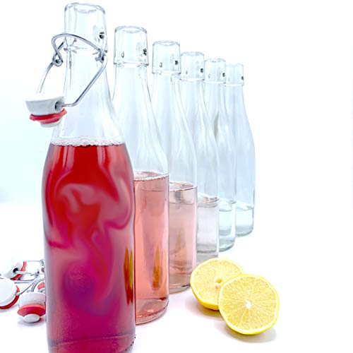 Shop of Wonder 6er Set Bügelflasche 500 ml mit Porzellanverschluss │ Glasflasche │ Öl Likör von Shop of Wonder