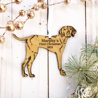 Vizsla Hund Personalisierter Christbaumschmuck - Welpe Erster Haustier Erinnerungsgeschenk Hundeliebhaber Geschenk Weihnachtsschmuck von Shop231Designs